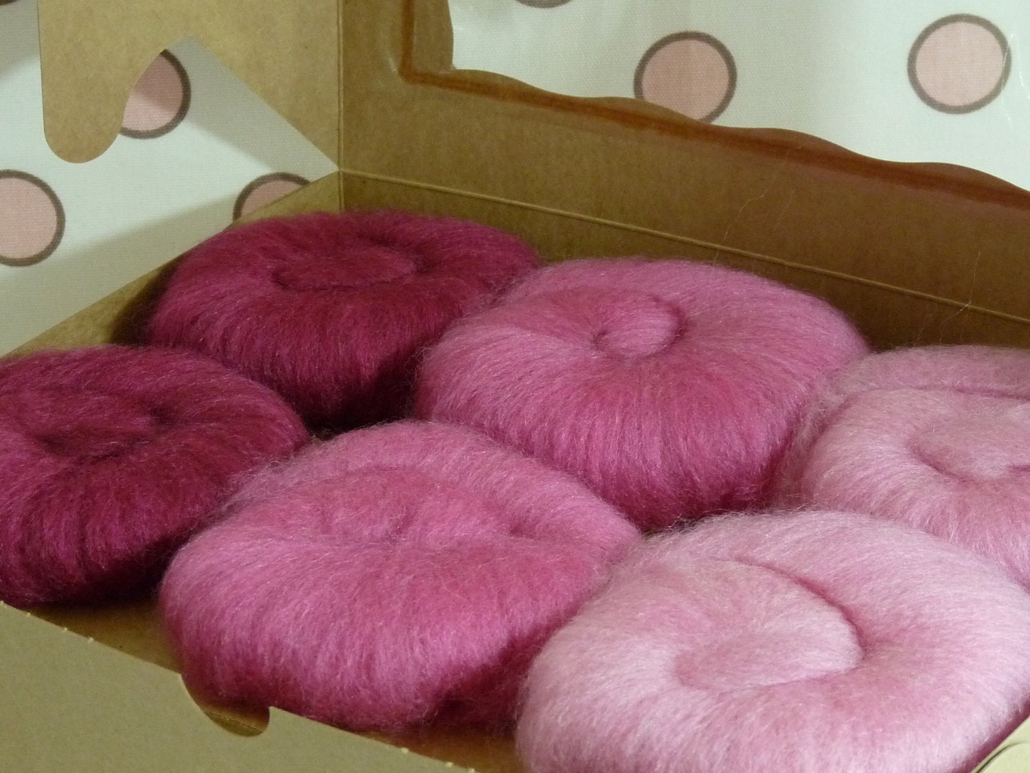 Spinning Fiber batts BFL & Silk - 6 ounces - Gradient Roses
