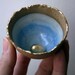 Tiny golden egg bowl - handmade ceramic bowl - magpie nest bowl- easter gift - mothers day gift in stock
