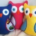 Owl, Baby Toy, Handmade embroidered baby stuffed owl