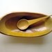 Vintage Carved Wooden Serving Bowl and Spoon