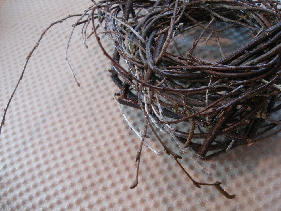 Handcrafted Bird Nest / Birch Twig / Natural / Unadorned