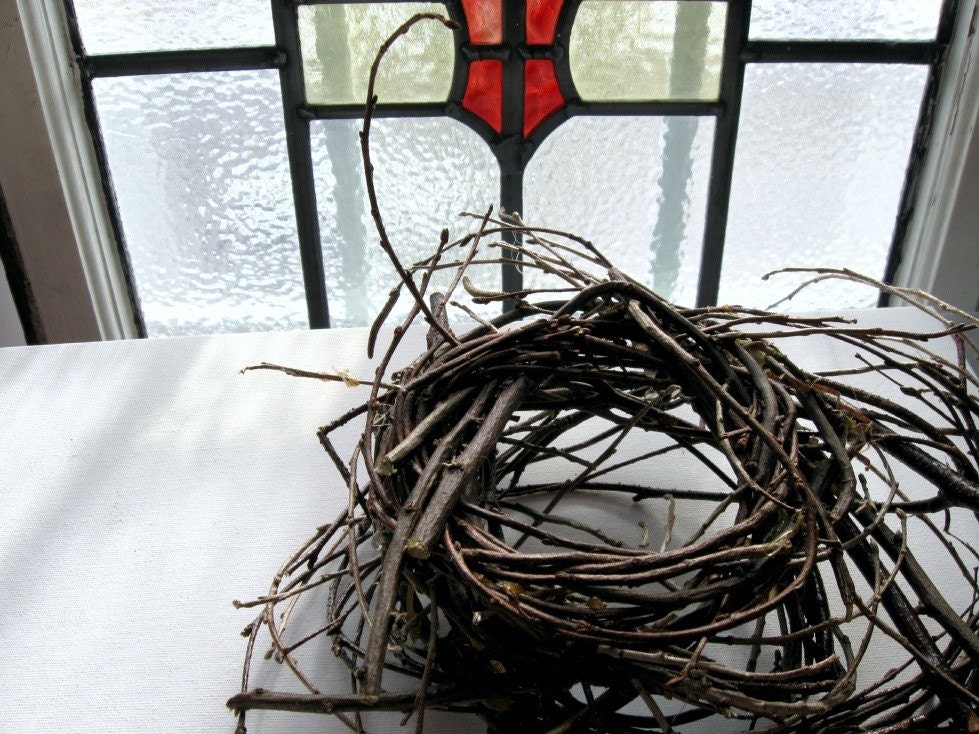 Handcrafted Bird Nest / Birch Twig / Natural / Unadorned