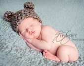 Baby Bear Hat-Crocheted in your choice of colors-Perfect Newborn Photo Prop-
