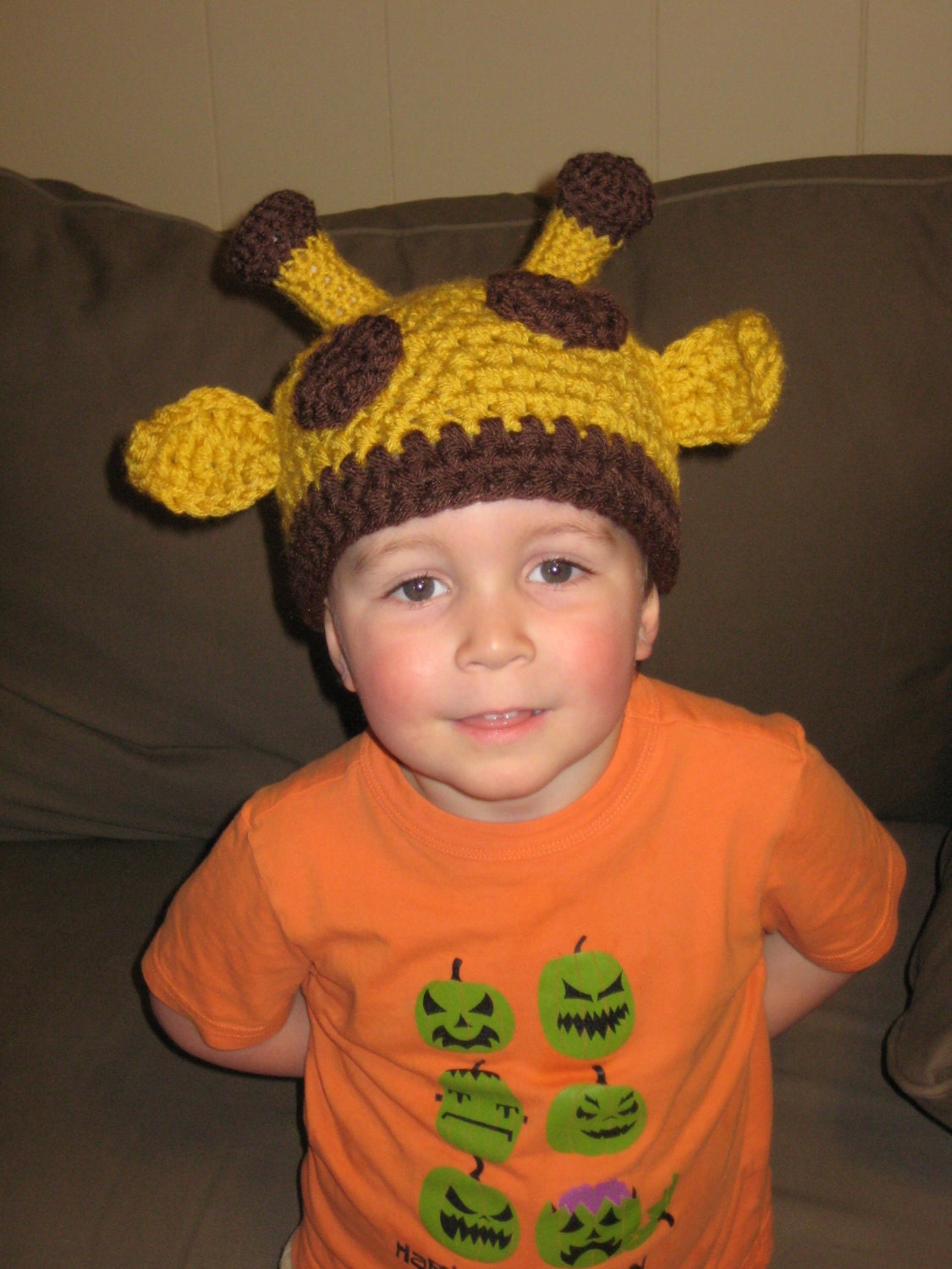 Baby Giraffe Hat Crochet Perfect Newborn Photo Prop Halloween Costume