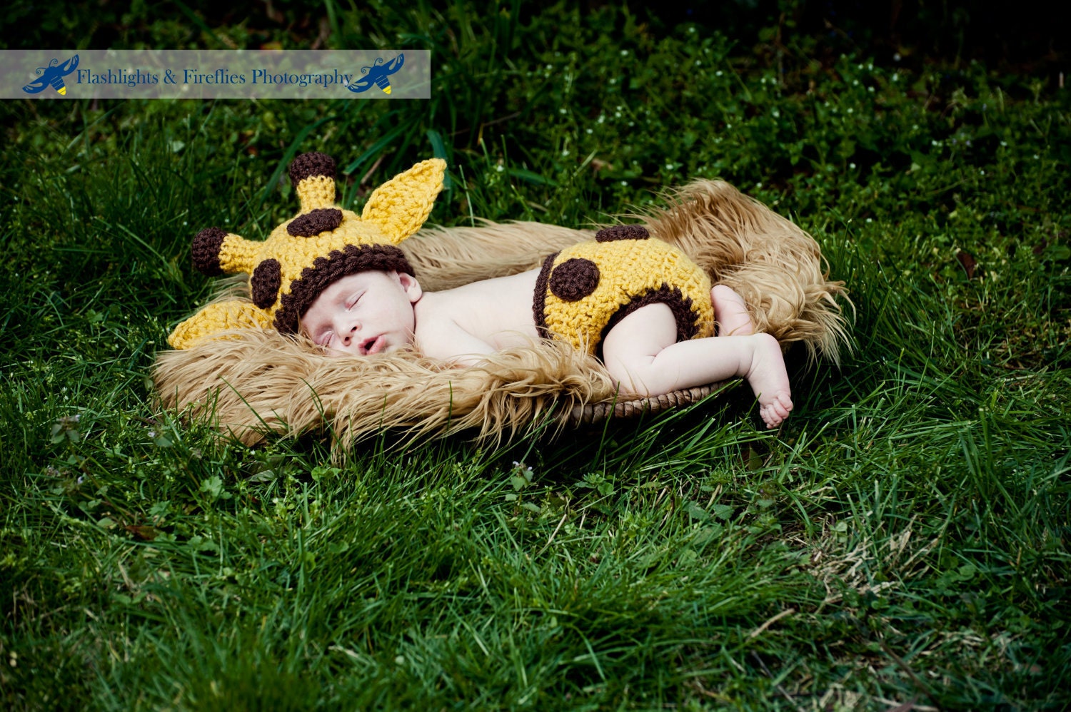 Baby Giraffe Hat Crochet Perfect Newborn Photo Prop Halloween Costume