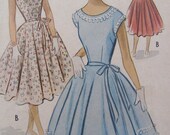 Going on a Date, 1952 McCall's Dress Sewing Pattern 9021, Size 10, Bust 28, Uncut