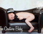 LITTLE MAN Top Hat Bow Tie and Black Diaper Cover Set First Photos Photography Prop