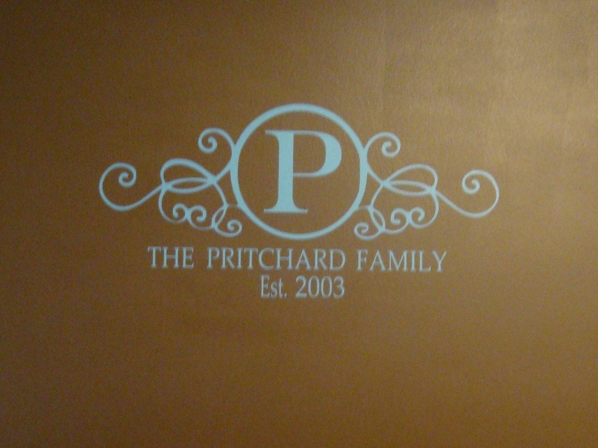 Elegant Family Monogram Vinyl Wall Decal