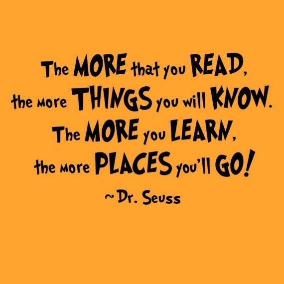 Dr. Seuss The more that you read vinyl wall quote