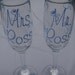 Set of Two Personalized Toasting Champagne Flutes/ Wedding/ Bridal Shower/ Engagement/ Anniversary Gift.