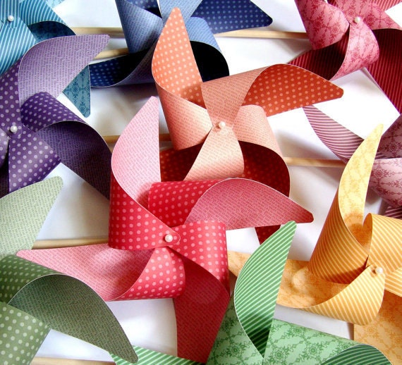 Pinwheels Autumn Mix YOU PICK the COLORS set of 8 Large  Pinwheels