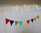 Cake topper bunting happy birthday customize your colors Il_170x135
