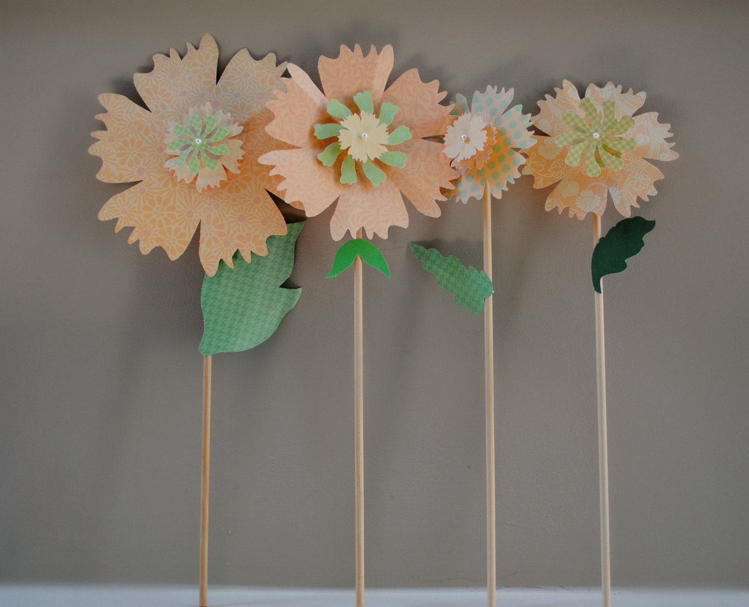 Peach Party photo prop paper flowers Il_170x135