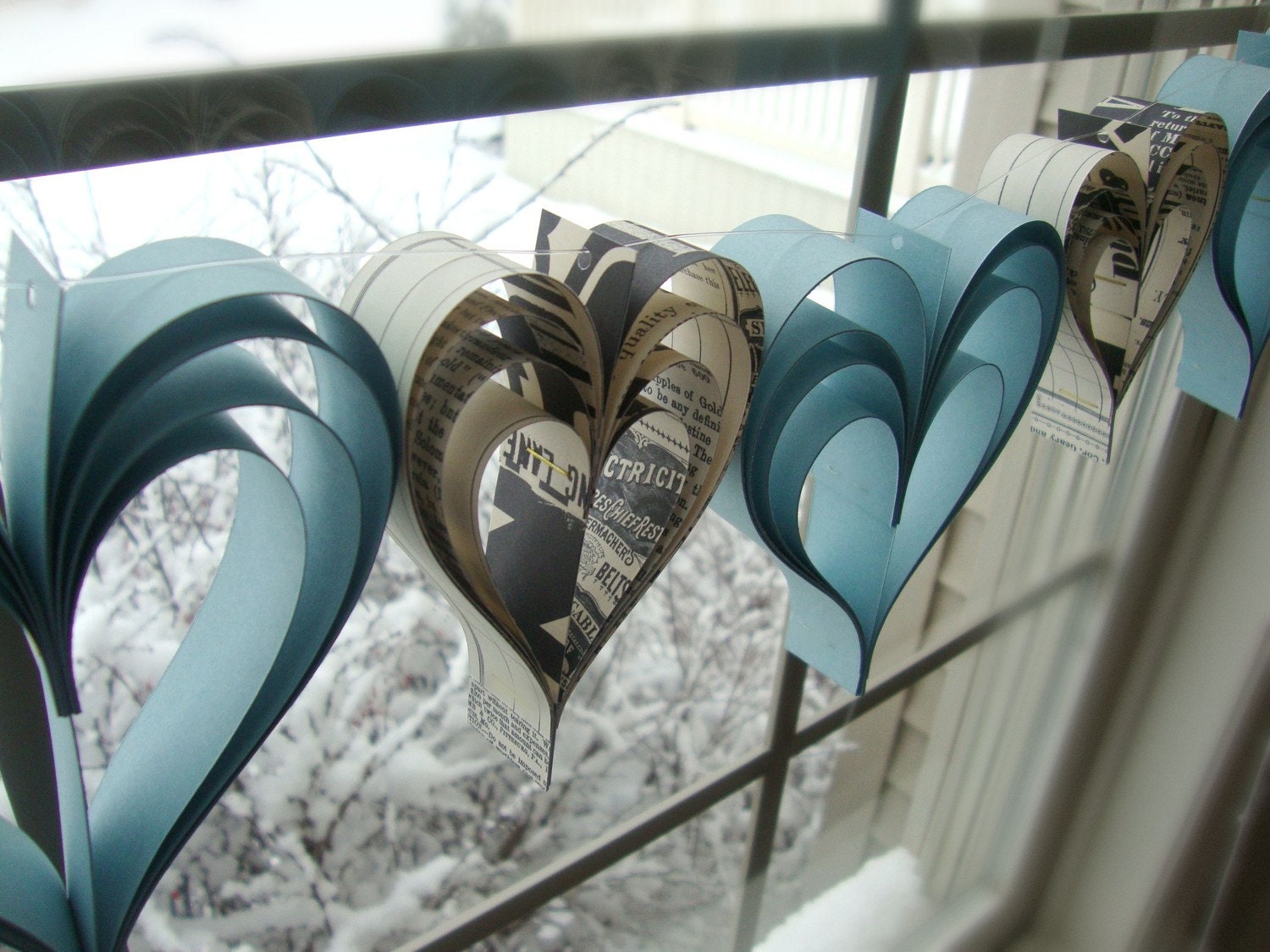 Breakfast at Tiffanys love paperie  a garland of hand cut hearts