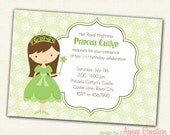 Princess Birthday Invitation Printable - DIY Party for girls (You Pick Princess) Pink / Purple / Blue / Green / Yellow