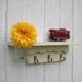 White wood wall shelf key hook vase jar wall organizer