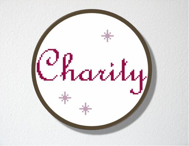 Counted Cross stitch Pattern PDF. Instant download. Charity. Includes easy beginner instructions.