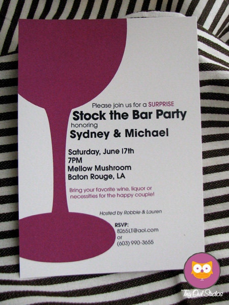 Stock the Bar Wine Glass Invitation
