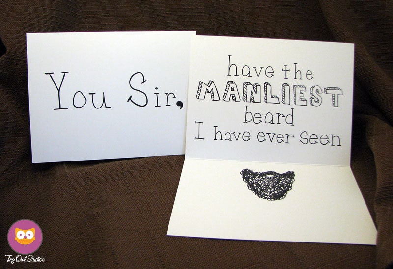 Manly Beard - Hand drawn note card set