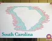 South Carolina State Typographical Poster
