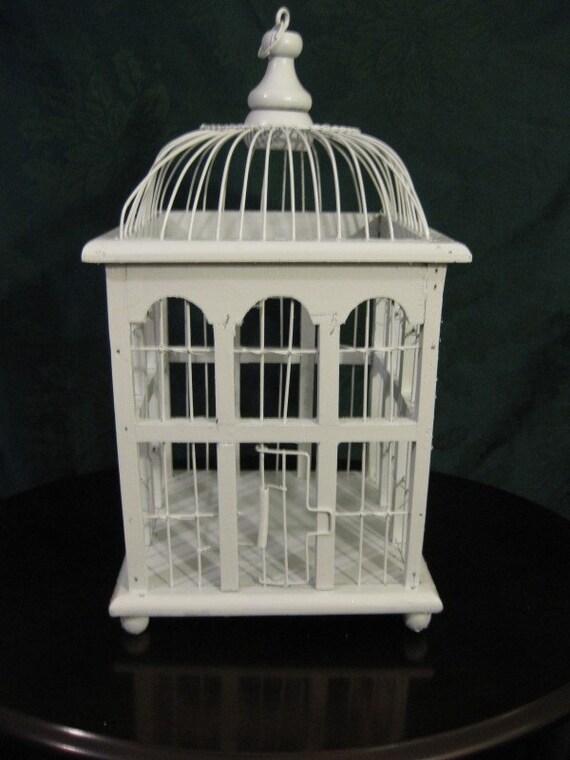 items similar to shabby chic white wooden bird cage french items similar to shabby chic white wooden bird cage french