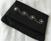 Upcycled Black Evening Purse Wedding Bride Bridesmaid Holiday Special Occasion Gift