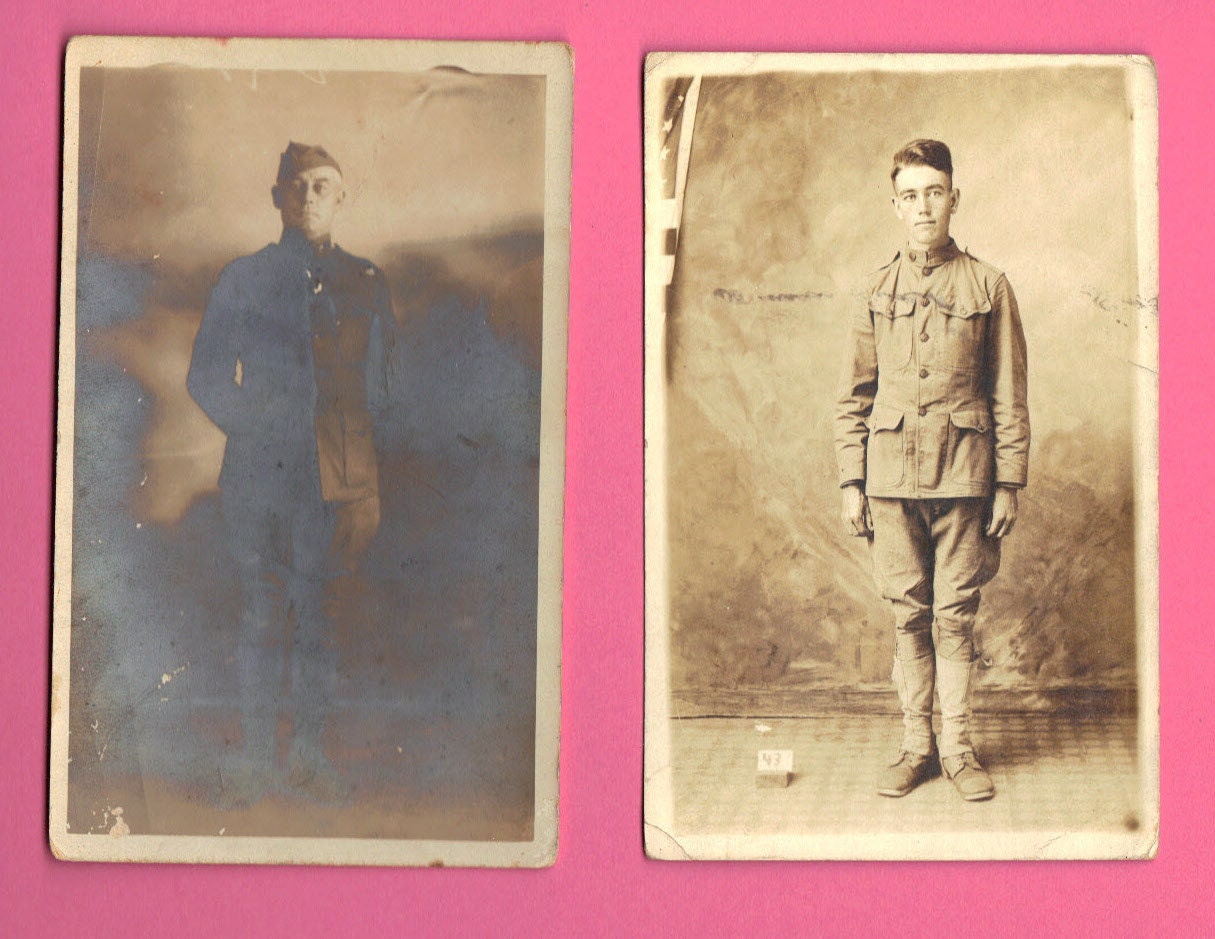 Solider/Military Real Photo Postcard - Vintage Lot of (2) incl. Camp Pike, Arkansas
