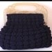 Reserved 1940's Navy Blue Corde Purse Peacock Lucite Frame Handles Designer Femme Fatale Couture Dress Cocktail Party Prom clutch pinup