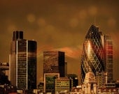 London City Photograph - fine art photography - Gherkin in brown, 8x10