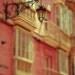 Spain Photography - A Light in the Piazza - Fine Art Photography Print of Pastel Buildings in Spain