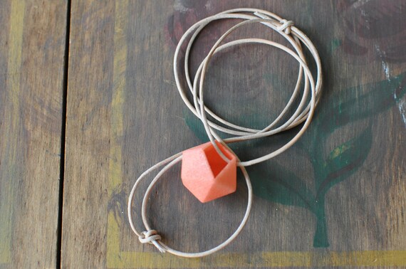 Miniature Icosahedron in Coral: A Wearable Planter