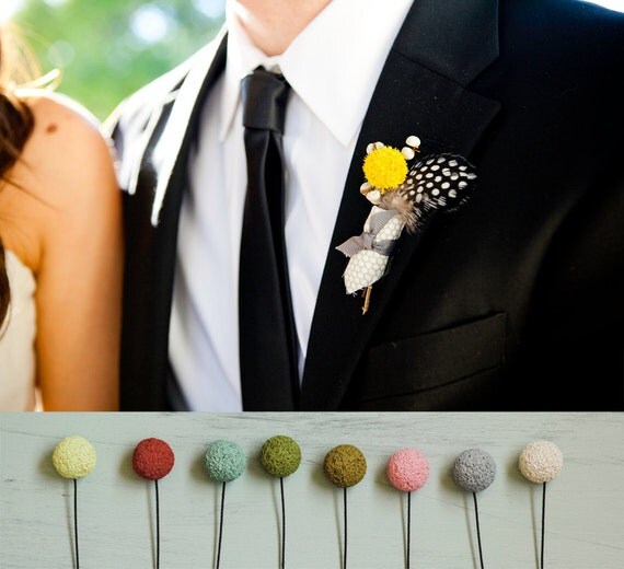 Horton Mens Wedding Boutonniere 5pack - Any Color