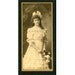 Vintage Artistic Photo / PRETTY GIRL / Corkscrew Curls, Striped Dress, Bows and Frills / Holding ROSES / Antique Photograph