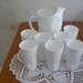 Vintage Colony Indiana Milk Glass Pitcher and 8 Glasses