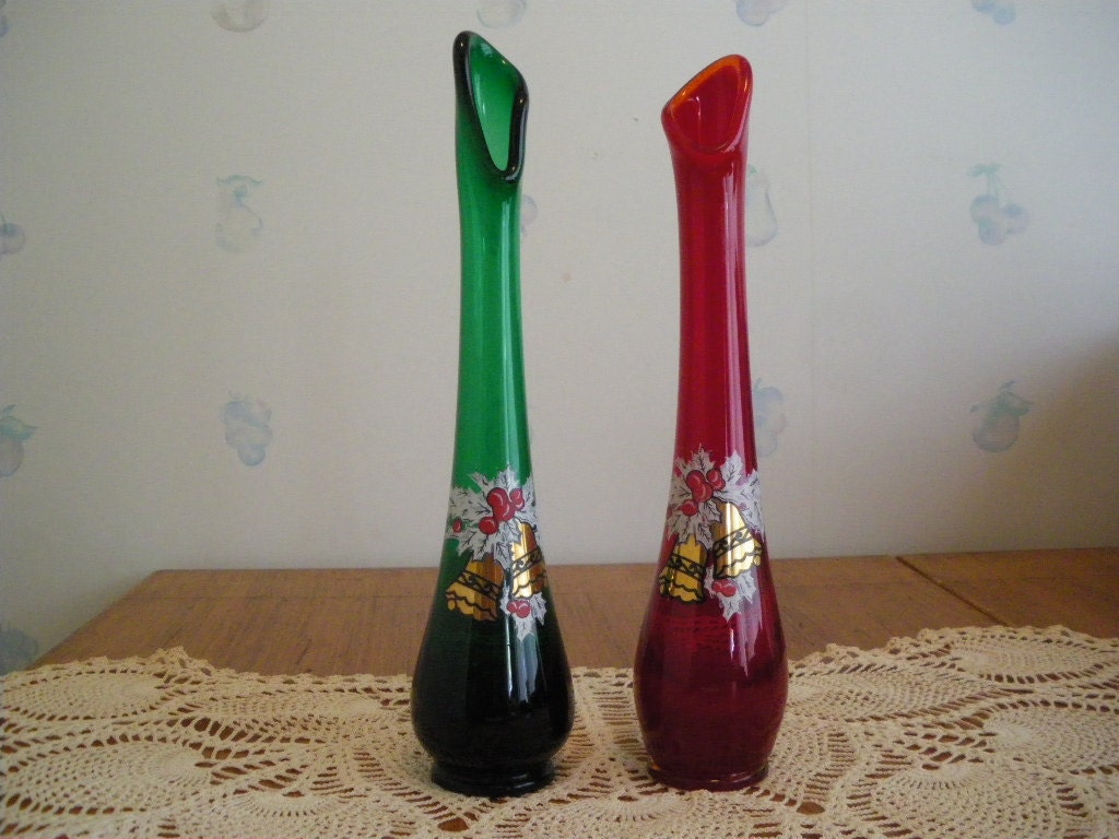 Vintage Christmas Swung Vases
