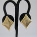 Crown Trifari Goldtone Earrings Geometric Triangle Design Vintage
