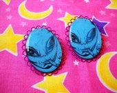 Alien Smoking Reefer Earrings