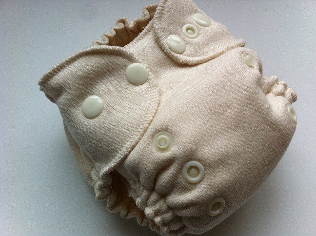 READY TO SHIP - Newborn - Bamboo Zorb Organic Cotton Sherpa Fitted Diaper - Scooped Belly - High Back