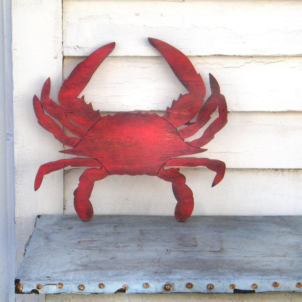 Crab Sign Beach Coastal Sign Wooden Sign Home Decor