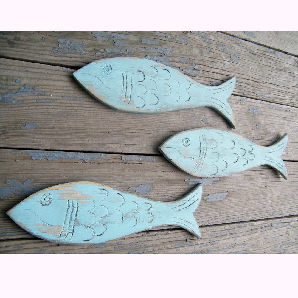 Fishy School Signs 3 Piece Set Beach Coastal