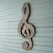 Treble Clef Sign Wooden Musical Symbol Wall Art