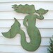 Mermaid Wood Sign Coastal Gulf Blue Conch Shell Beach Ocean