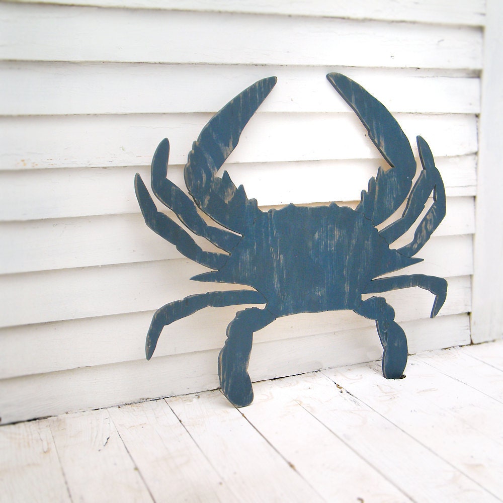 Beach Crab Sign Wooden Super Size Wall Art Beach Coastal Sign