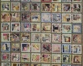 Queen Bed Quilt, Foral Crazy Quilt Grid Pattern, Home Decor