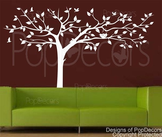 Nursery Wall  Decals Tree Stickers Photo Tree Decal Living Room Decal- Super Big Tree(133inch) -Designed by Pop Decors