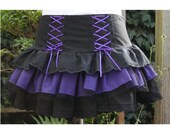 Gothic Lolita skirt. black and purple broderie anglaise Halloween witch goth rara 80s skirt