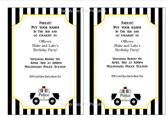 You are Under Arrest Police Themed Party Printables by bketler