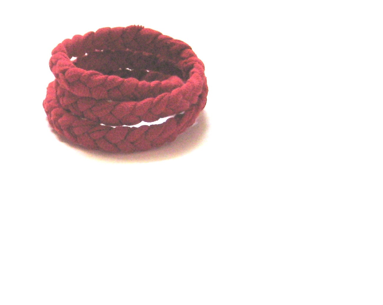 Cotton Bracelet. Braided in Red. Ready to Ship.