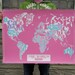 Pink LARGE Political Typography Map - Hand-pulled poster 22x30