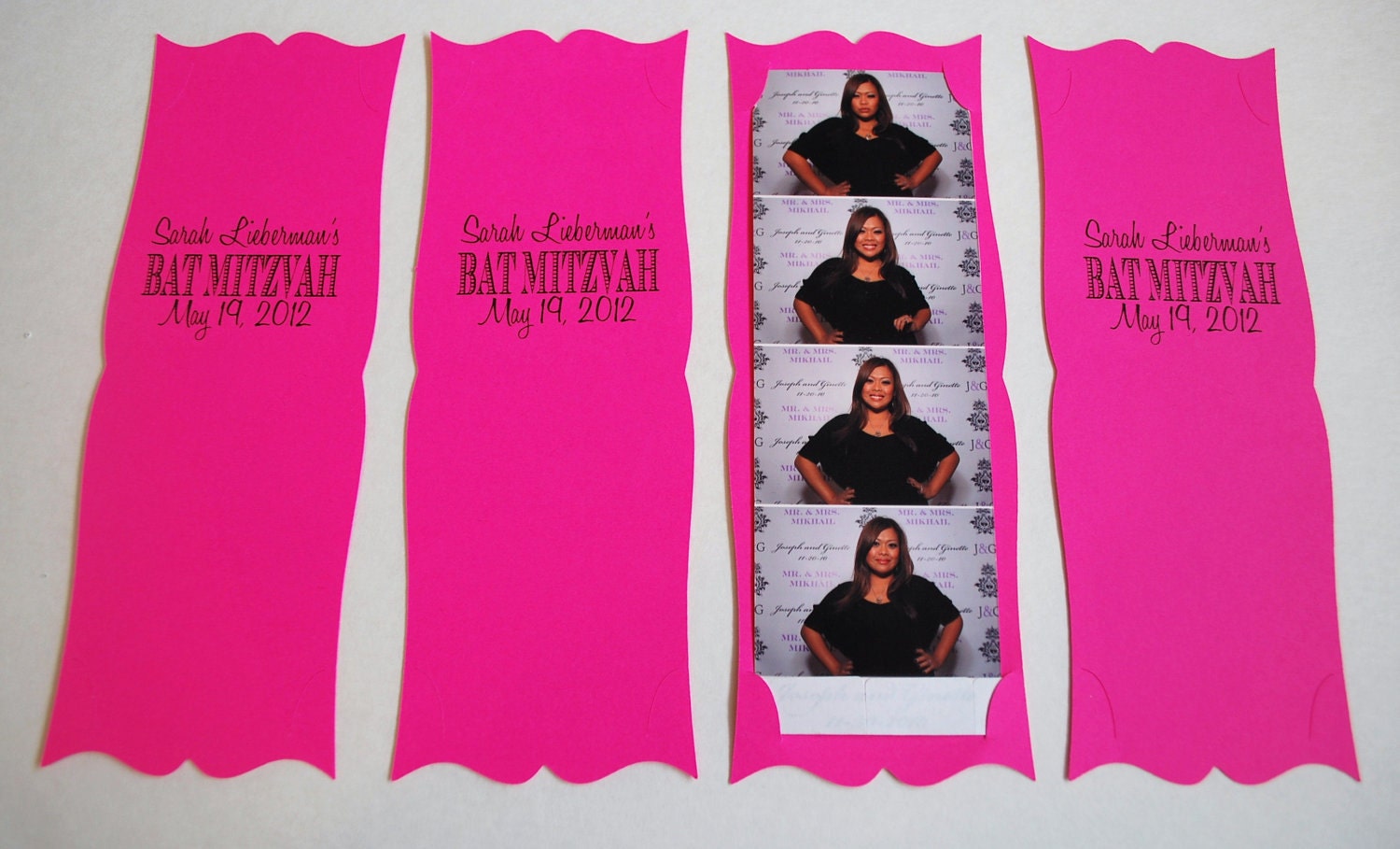 Photo Booth Card Strip Frame Wedding Party Favor Custom listing for Jessica Huber